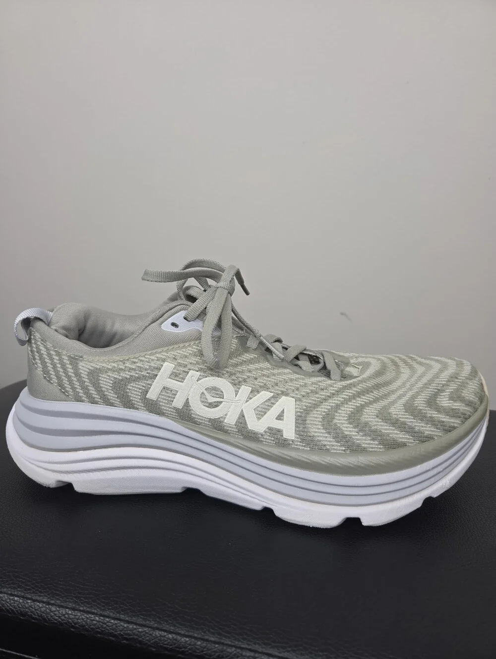 Hoka One One Gaviota 5 Mens 8.5 Cushion Stability Running Walking Shoes Green
